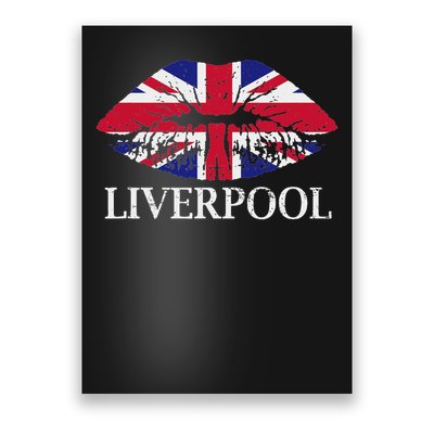 Liverpool England British Flag Lips Poster