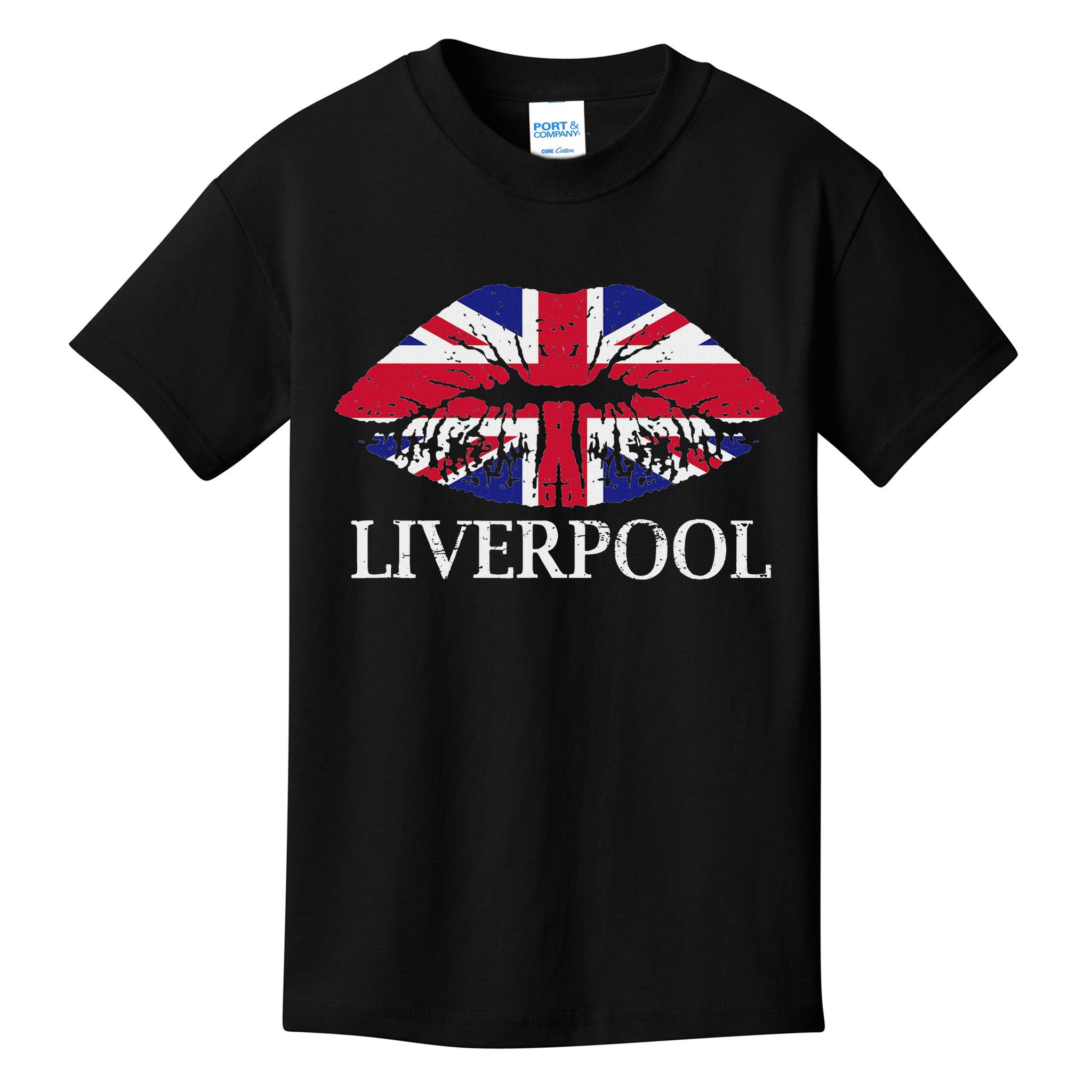 Liverpool England British Flag Lips Kids T-Shirt