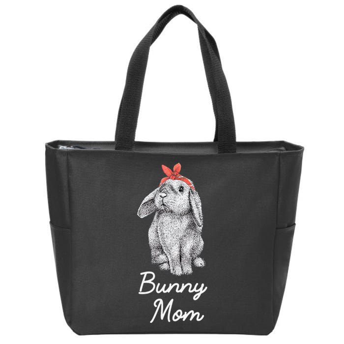 Lop Eared Bunny Rabbit Mom Drawing Zip Tote Bag