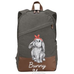 Lop Eared Bunny Rabbit Mom Drawing Cotton Canvas Backpack