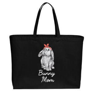 Lop Eared Bunny Rabbit Mom Drawing Cotton Canvas Jumbo Tote