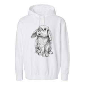 Lop Eared Bunny Rabbit Cute Gift Garment-Dyed Fleece Hoodie