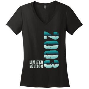 Limited Edition Birthday Made In 2003 Funny Gift Women's V-Neck T-Shirt