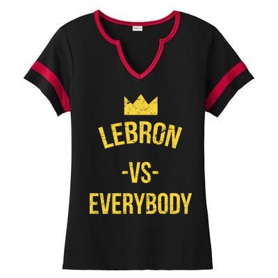 Lebron Vs Everybody LA Bron Basketball Ladies Halftime Notch Neck Tee