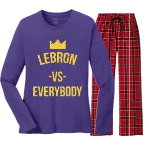 Lebron Vs Everybody LA Bron Basketball Women's Long Sleeve Flannel Pajama Set 