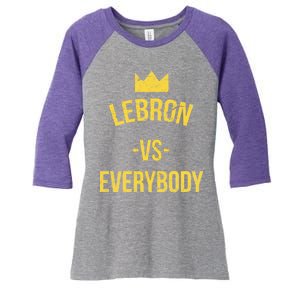 Lebron Vs Everybody LA Bron Basketball Women's Tri-Blend 3/4-Sleeve Raglan Shirt