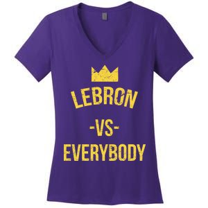 Lebron Vs Everybody LA Bron Basketball Women's V-Neck T-Shirt