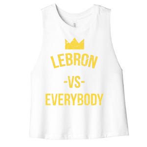 Lebron Vs Everybody LA Bron Basketball Women's Racerback Cropped Tank