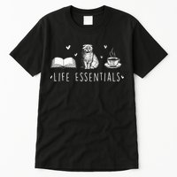 Life Essentials Cats Books Coffee Animal Lover Pet Owner Tall T-Shirt