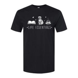 Life Essentials Cats Books Coffee Animal Lover Pet Owner Softstyle CVC T-Shirt