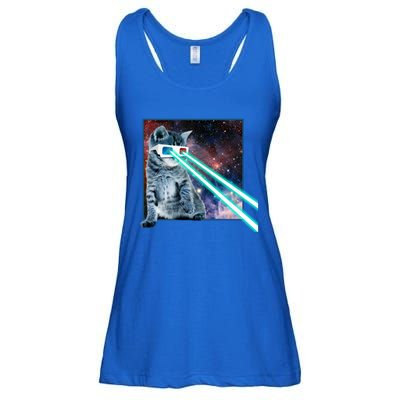 Laser Eye Cat 3d Glasses Kitty Galaxy Space Xmas Gift Cute Gift Ladies Essential Flowy Tank