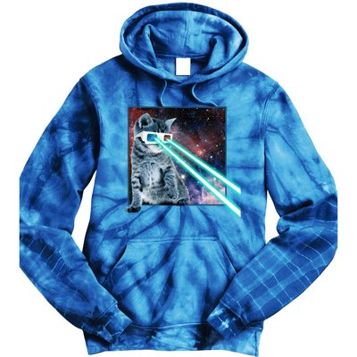 Laser Eye Cat 3d Glasses Kitty Galaxy Space Xmas Gift Cute Gift Tie Dye Hoodie