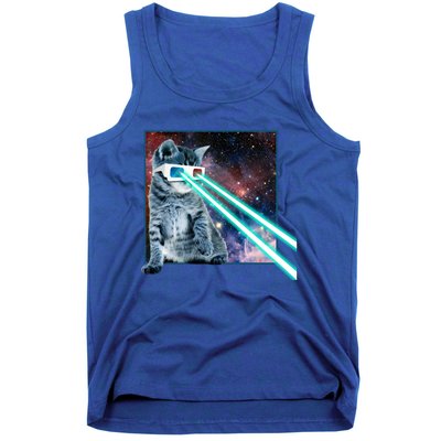 Laser Eye Cat 3d Glasses Kitty Galaxy Space Xmas Gift Cute Gift Tank Top