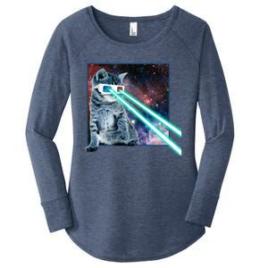 Laser Eye Cat 3d Glasses Kitty Galaxy Space Xmas Gift Cute Gift Women's Perfect Tri Tunic Long Sleeve Shirt