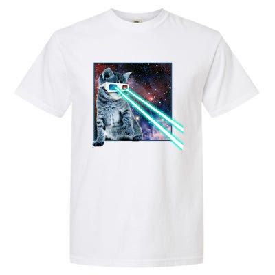 Laser Eye Cat 3d Glasses Kitty Galaxy Space Xmas Gift Cute Gift Garment-Dyed Heavyweight T-Shirt