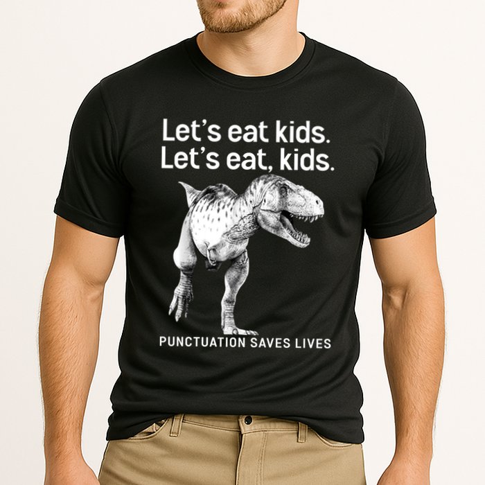 LetS Eat Children T Rex Funny Cooling Performance Crew T-Shirt