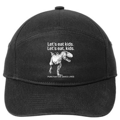 LetS Eat Children T Rex Funny 7-Panel Snapback Hat