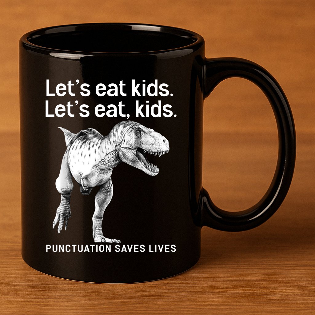 LetS Eat Children T Rex Funny 11oz C Handle Ceramic Mug