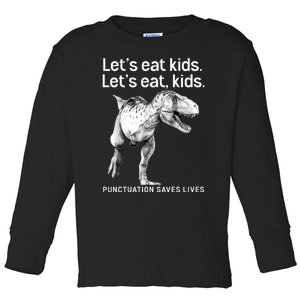 LetS Eat Children T Rex Funny Toddler Long Sleeve Shirt