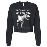 LetS Eat Children T Rex Funny Cropped Pullover Crew