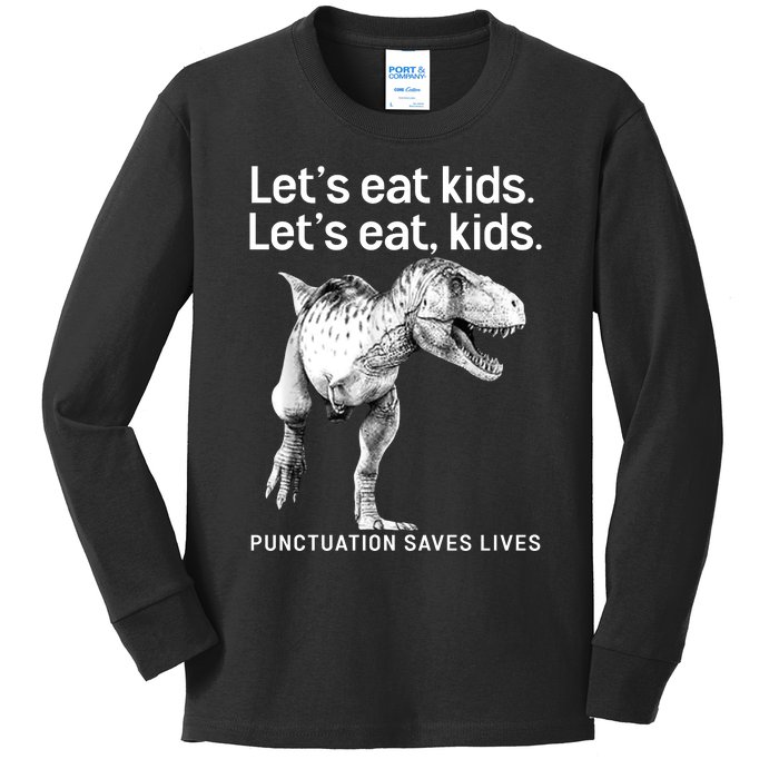 LetS Eat Children T Rex Funny Kids Long Sleeve Shirt