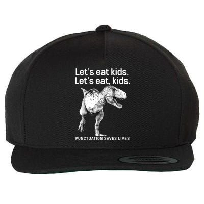 LetS Eat Children T Rex Funny Wool Snapback Cap