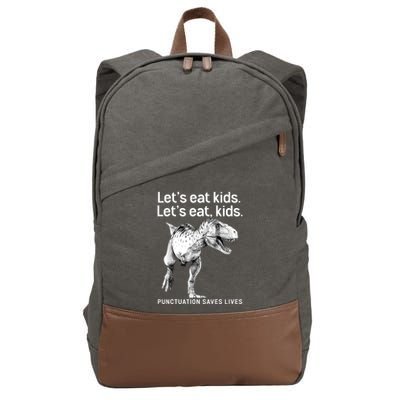 LetS Eat Children T Rex Funny Cotton Canvas Backpack
