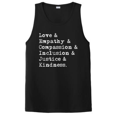 Love Empathy Compassion Inclusion Justice Kindness PosiCharge Competitor Tank