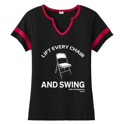 Lift Every Chair And Swing Ladies Halftime Notch Neck Tee