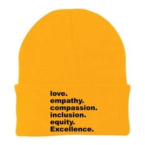 Love Empathy Compassion Inclusion Equity Excellence Knit Cap Winter Beanie