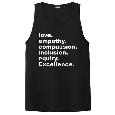 Love Empathy Compassion Inclusion Equity Excellence PosiCharge Competitor Tank