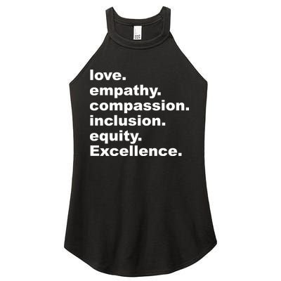 Love Empathy Compassion Inclusion Equity Excellence Women's Perfect Tri Rocker Tank