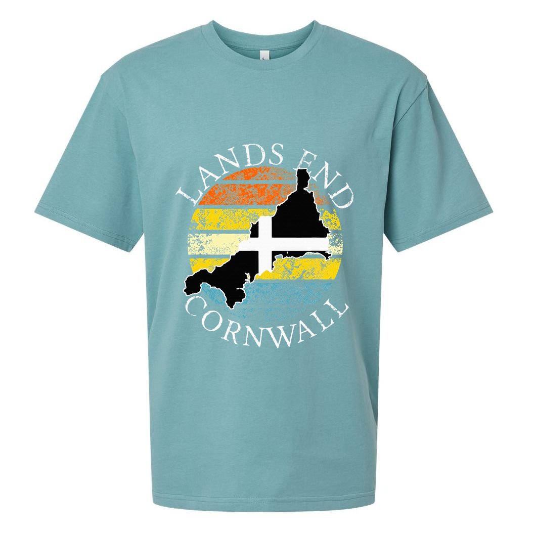 Lands End Cornwall England Celtic Cornish Gift Sueded Cloud Jersey T-Shirt