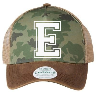 Letter E Capital Alphabet College Varsity Monogram Club Legacy Tie Dye Trucker Hat