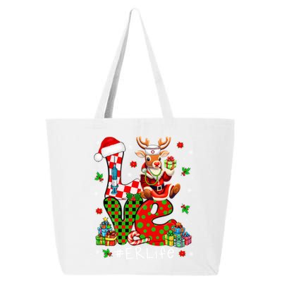 Love Er Christmas Santa Reindeer Wearing Stethoscope Nurse Cool Gift 25L Jumbo Tote