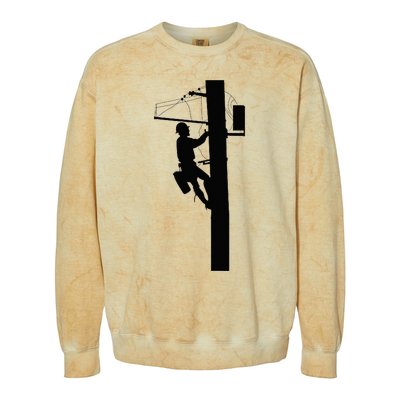 Lineman Electric Cable Lineman Gift Colorblast Crewneck Sweatshirt