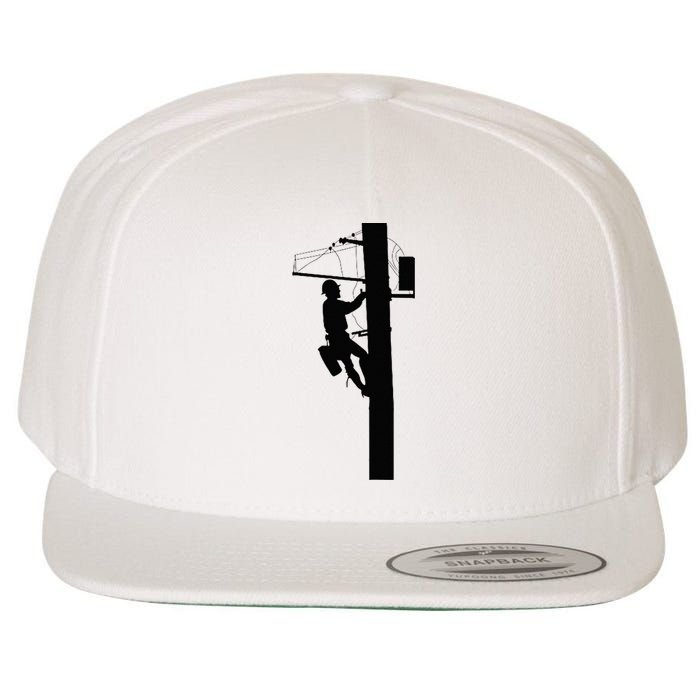 Lineman Electric Cable Lineman Gift Wool Snapback Cap