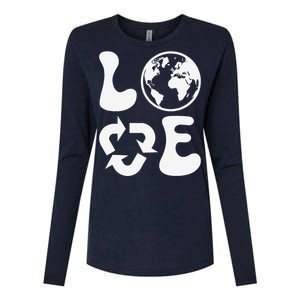 Love Earth Day Recycle Womens Cotton Relaxed Long Sleeve T-Shirt