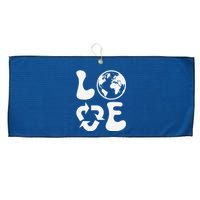 Love Earth Day Recycle Large Microfiber Waffle Golf Towel