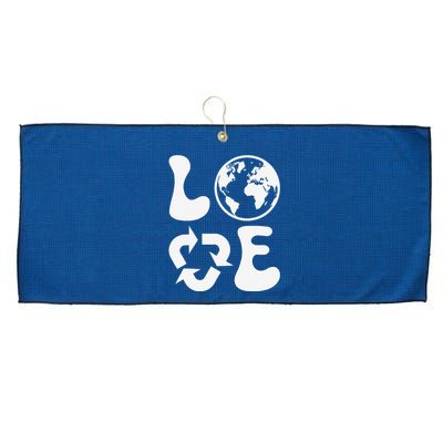 Love Earth Day Recycle Large Microfiber Waffle Golf Towel