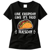 Live Every Day Like Its Taco Tuesday Love Tacos Tee Womens T-Shirt