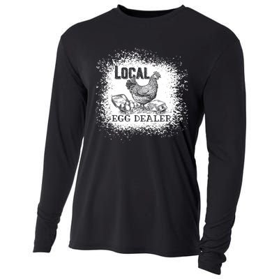 Local Egg Dealer Funny Bleached Chicken Lover Farm Farmer Cooling Performance Long Sleeve Crew