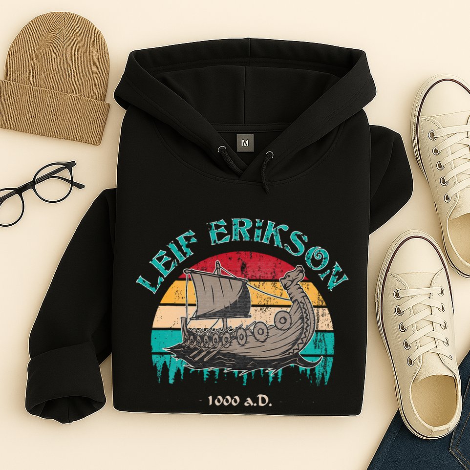 Leif Erikson Day Design For Norseman Hoodie