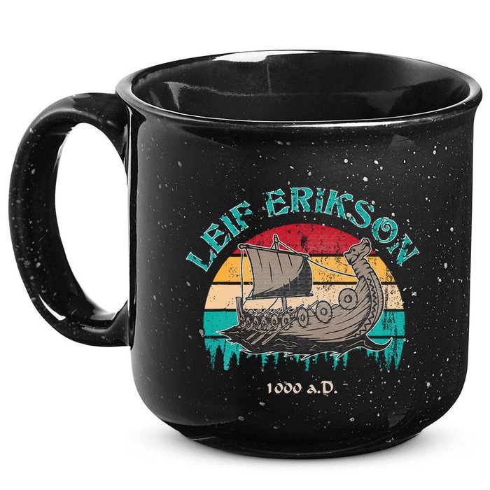 Leif Erikson Day Design For Norseman 15oz Campfire Ceramic Mug