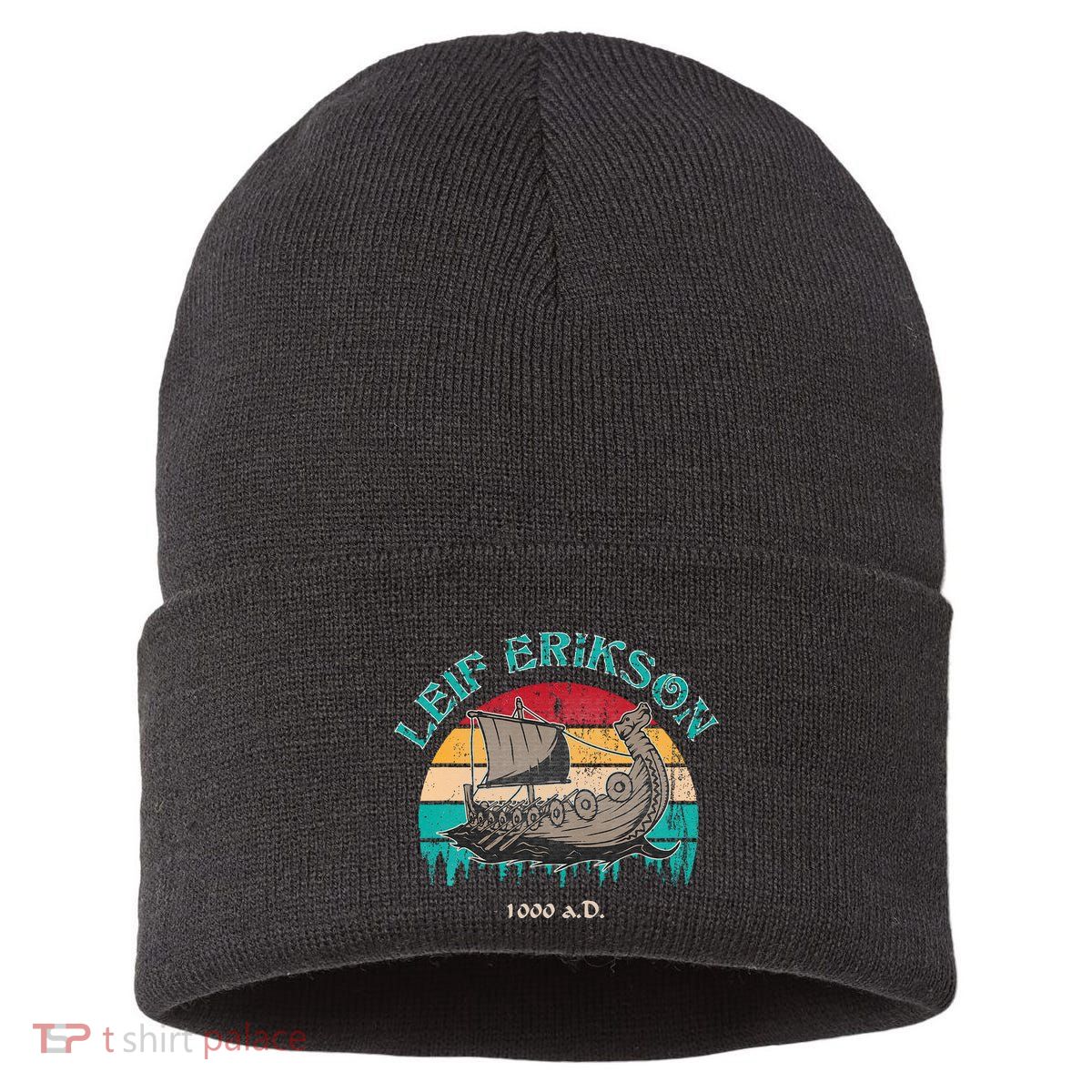 Leif Erikson Day Design For Norseman Sustainable Knit Beanie