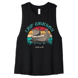 Leif Erikson Day Design For Norseman Women's Racerback Cropped Tank