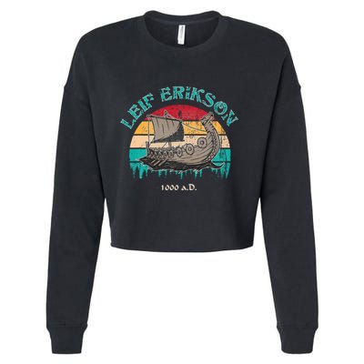 Leif Erikson Day Design For Norseman Cropped Pullover Crew