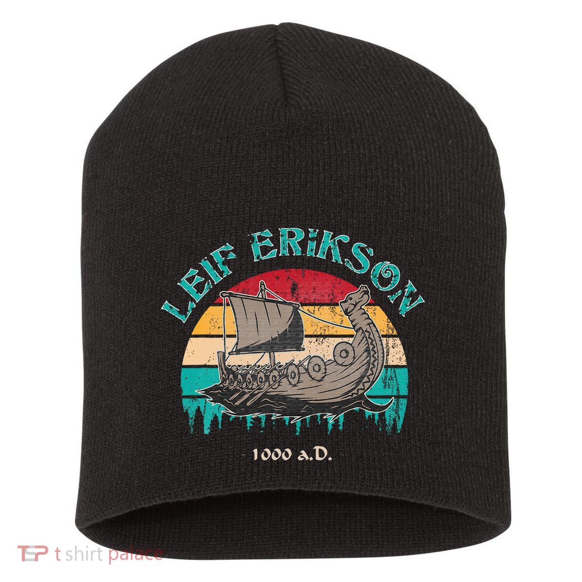 Leif Erikson Day Design For Norseman Short Acrylic Beanie