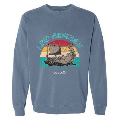 Leif Erikson Day Design For Norseman Garment-Dyed Sweatshirt