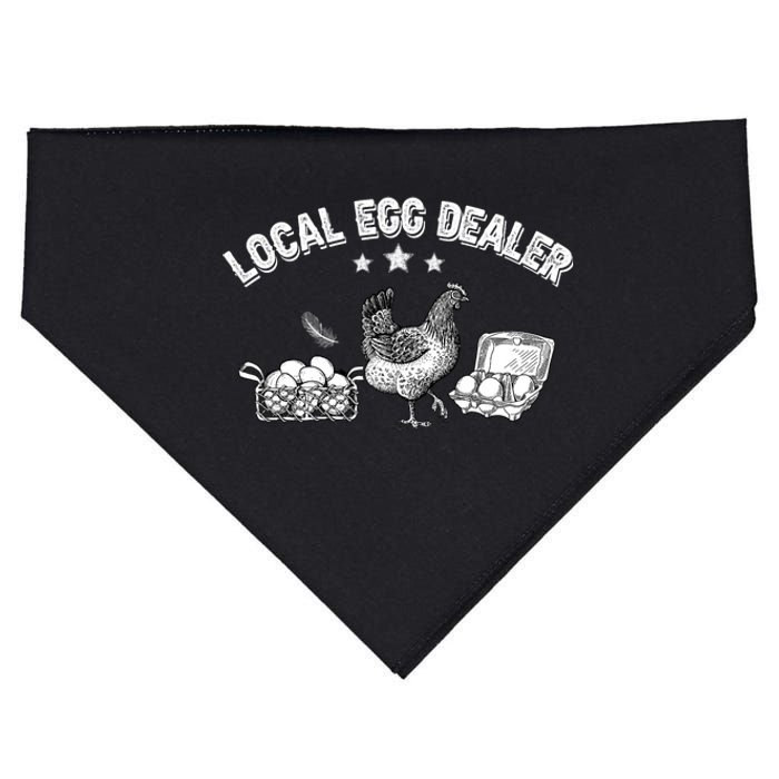 Local Egg Dealer Funny Chicken Lover Farm Farmer Gift USA-Made Doggie Bandana